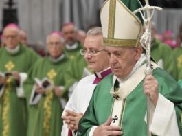 Papa Francisco se reuniu com padres em evento sobre a Amazônia | Foto: Vatican News