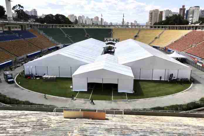 Hospital de campanha foi montado no Estádio do Pacaembu em São Paulo | Foto: Divulgação/Governo do Estado de São Paulo