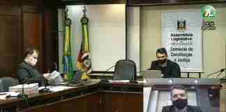 Deputado Fábio Branco (MDB) comandou a reunião virtual da CCJ da Assembleia | Foto: Reprodução/TV Assembleia