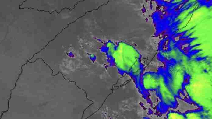 Modelos meteorológicos monitoraram área de instabilidade de levou granizo à região de Rio Pardo | Foto: Reprodução/MetSul Meteorologia