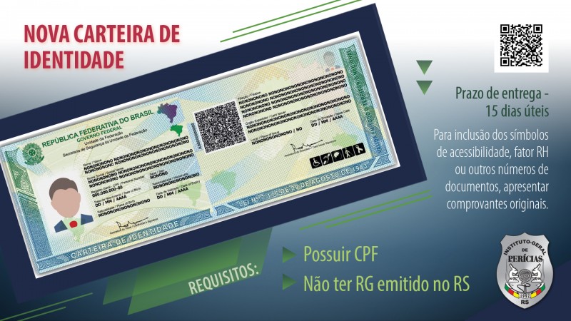 Impressão e renovação de documentos de Identidade (RG), em um novo formato,  em Guaíba