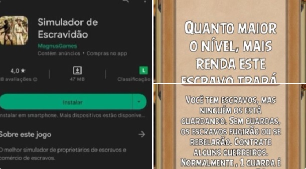 Google tira do ar jogo 'Simulador de Escravidão', que permitia