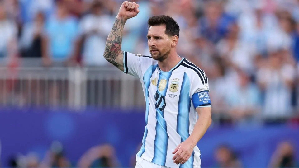 Messi comemora gol pela Argentina. (Foto: Reprodução/AFA)