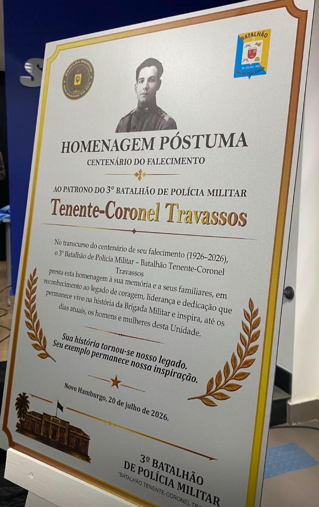 Homenagem póstuma ao tenente-coronel Arthur Octaviano Travassos Alves, patrono do 3º BPM - Foto: Marcel Horowitz