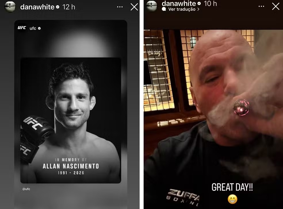 Dana White faz post com celebração após morte de lutador do UFC - Foto: Reprodução